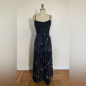 EUC Vintage Lip Service Maxi Dress Small Daggers Skulls Corset